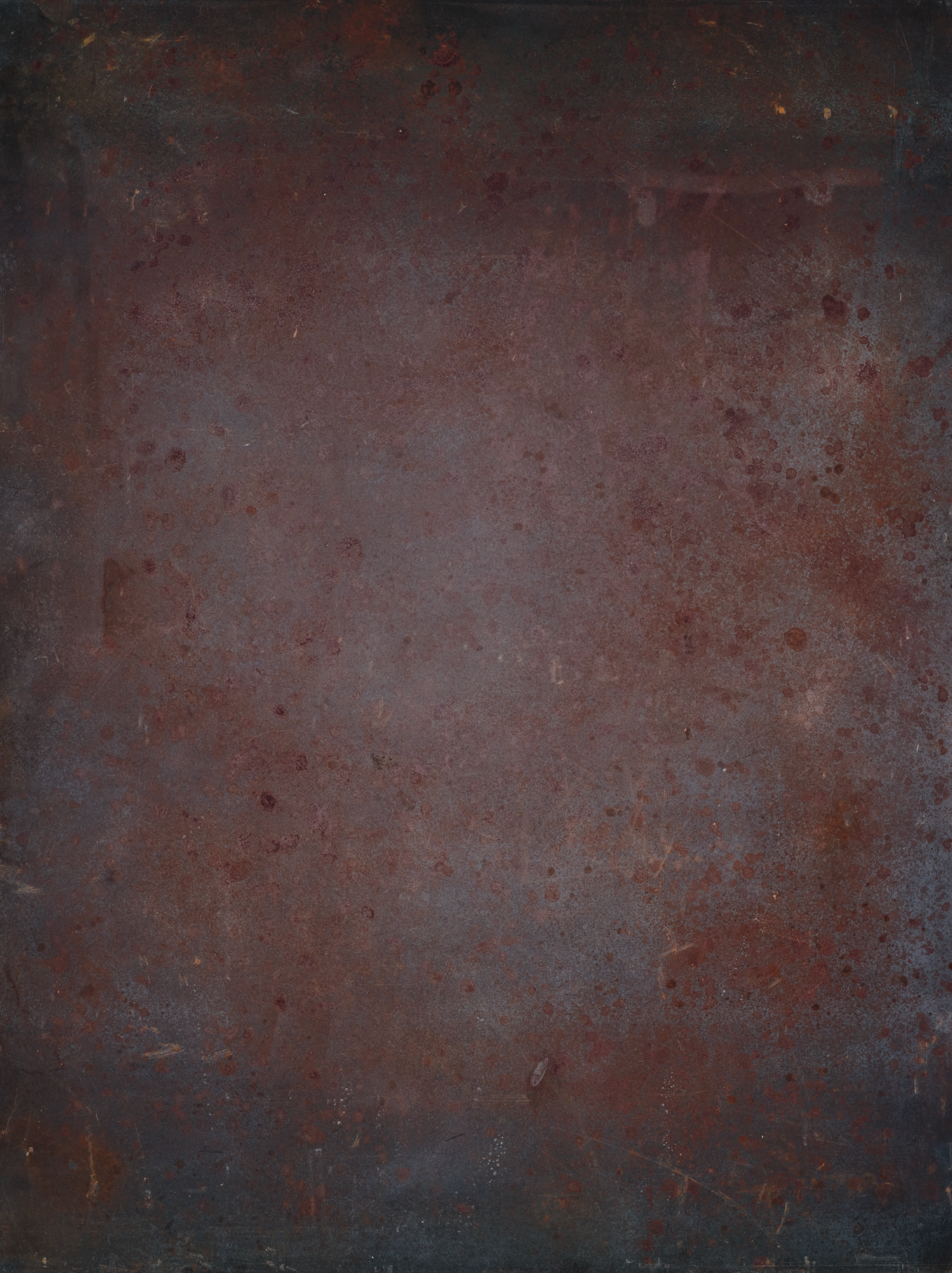 Coroded vinyl background. Vinyl image is of a steel gray and charcoal backdrop with splatters of rusty red