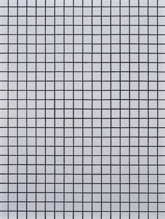 Don't Be a Square vinyl backdrop. Vinyl image is of a white tile with black grout checkered pattern