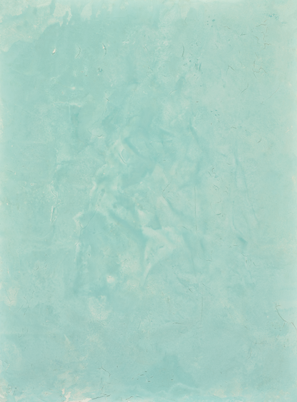 Floating vinyl backdrop. Vinyl image is of a minty blue and cream colored textured plaster surface
