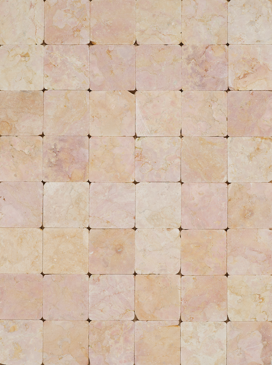 warm beige pearlescent square tile backdrop