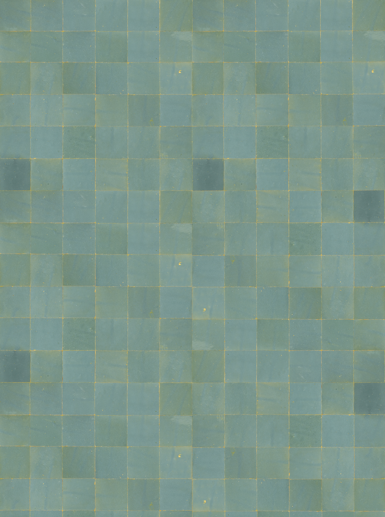 ocean blue warm varied square tile with warm white grout