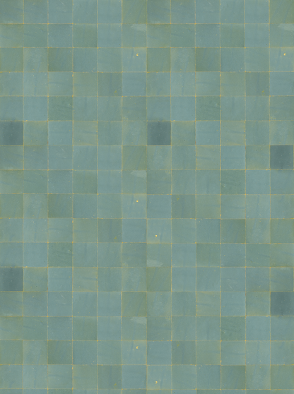 ocean blue warm varied square tile with warm white grout